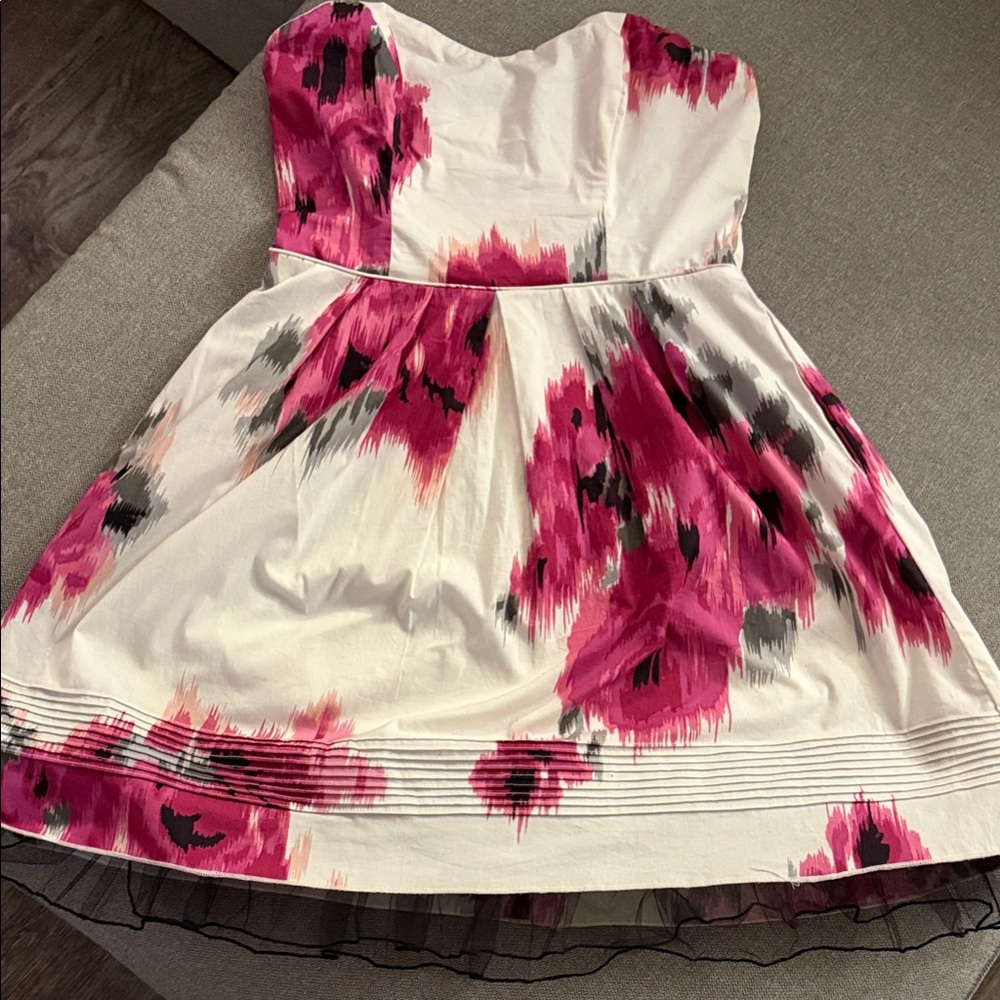 Floral Pink and White Dress
